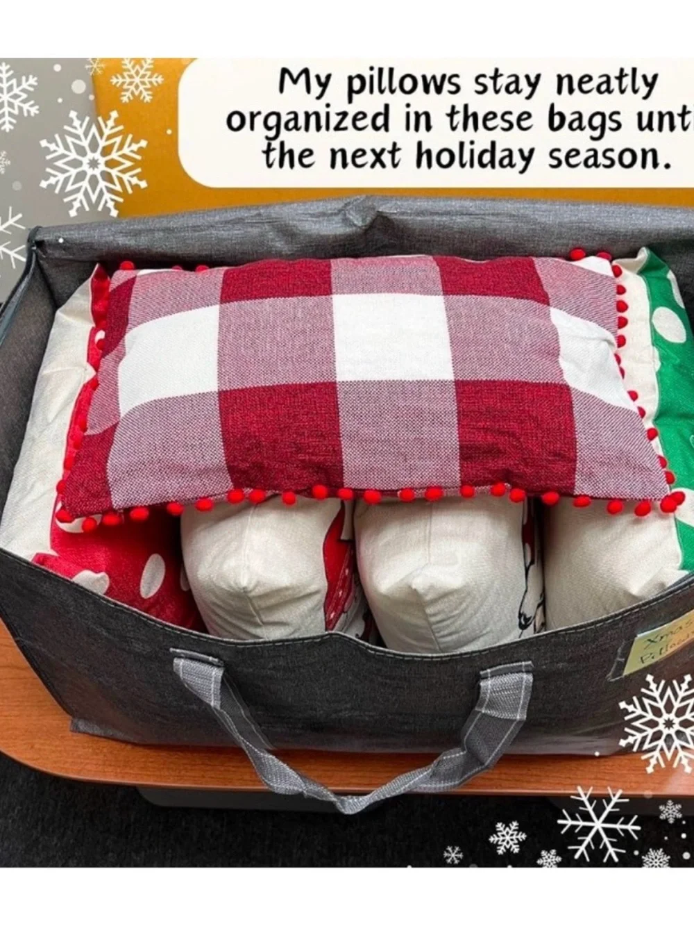 Heavy-Duty Gray Storage Bag with Handles
